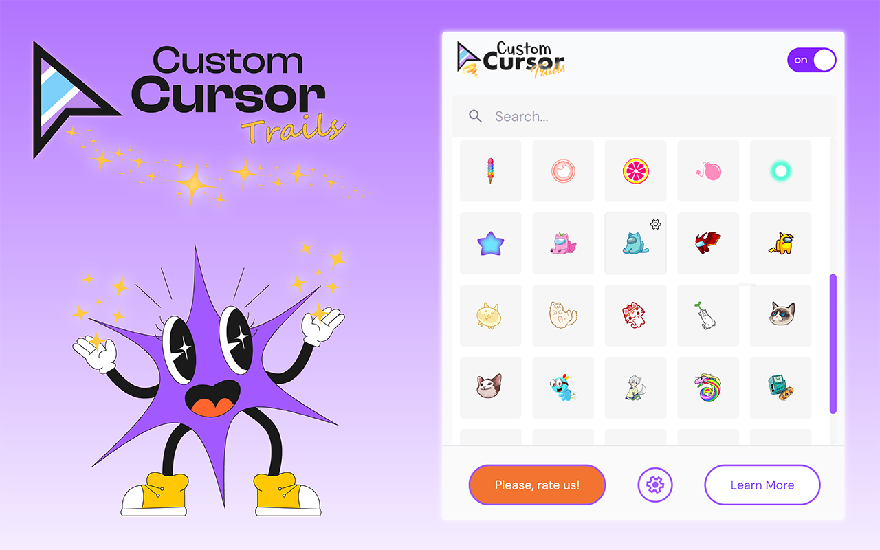 Custom cursor trails extension